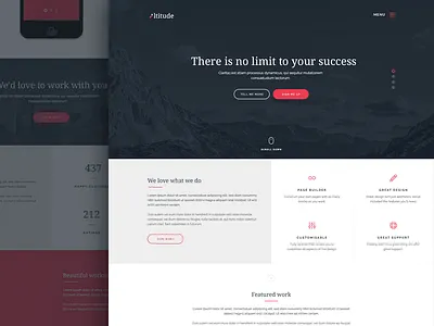 Altitude app clean header hero minimal red