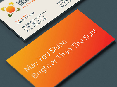 WESTHAVEN SOLAR Business Cards america brand branding bright energy identity logo logotype positive solar symbol