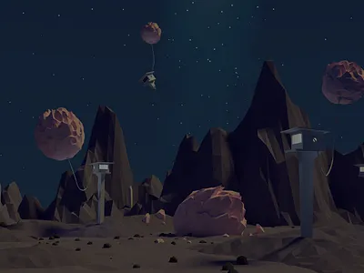 Low Poly Space Landscape art landscape low poly polygon space
