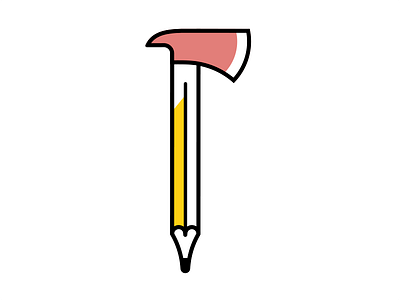Create / Destroy hatchet icon pencil thick lines