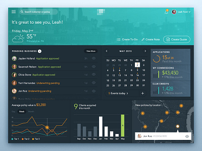 Insurance Agent Dashboard app dashboard design interface ui