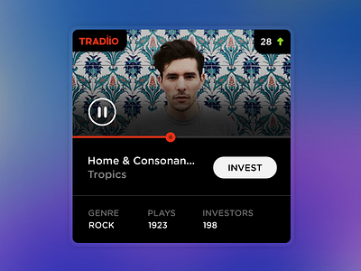 Tradiio Widget ( wip ) audio invest music play player progress tradiio widget