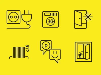 energy saving icons energy freezer icons illustration pictogram polarstern smiley washer