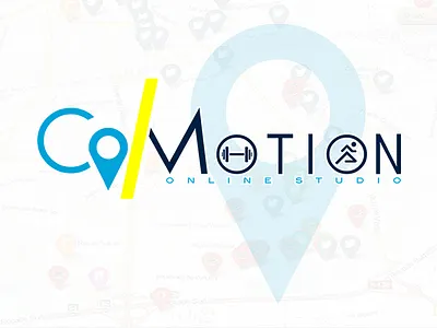 Logo for CoMotion Online Fitness Studio branding design logo markappeal marketing