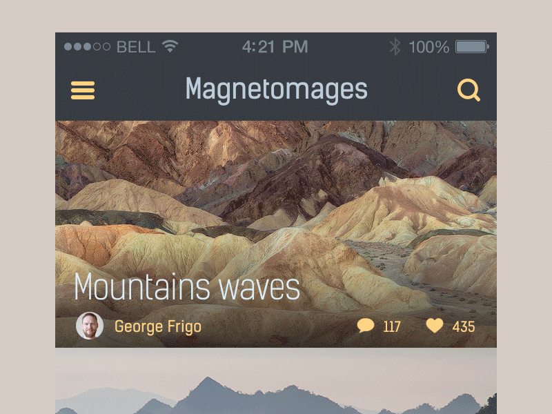 Magnet pull to refresh design electro gif interface ios iphone light magnet refresh reload ui ux