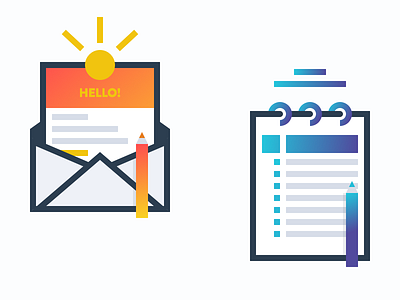 Email Icons broadcast design email flat gradient graphic illustration letter newsletter ui user interface ux