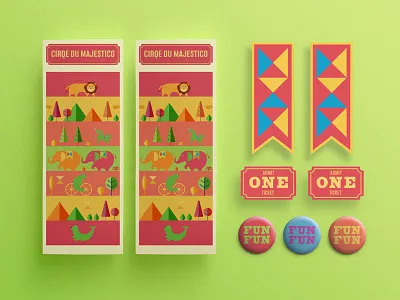 Cirqe Du Majestico animals bear character circus clown elephant graphic design icon illustration lion magic magician