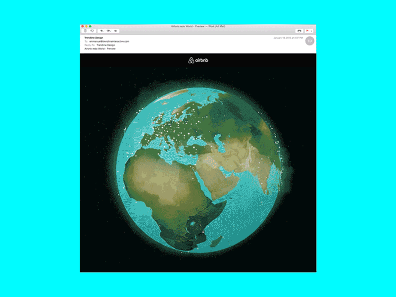 3D rotating email. animation email html