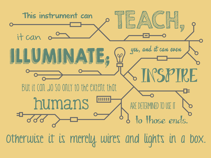 Edward R Murrow Quote graphic design lights quote television text tv wires