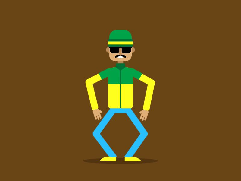 Crazy Dancer animation character dance flat funny gif illustration