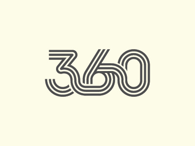 360 360 brand logo logotype numbers typography