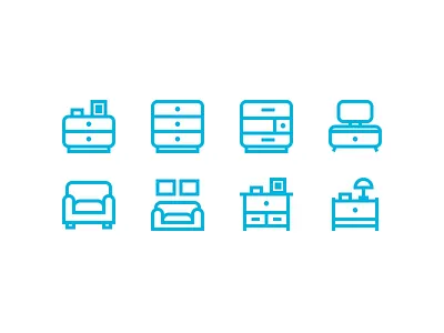Interior / Household icons furniture home house house hold icon icons interior living room outline icons room sofa tv table