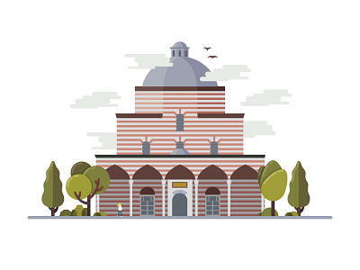 Landmarks of Istanbul - Hammam of Sultan Hürrem architecture building design digital hammam hurrem illustration illustrator istanbul sultan turkey vector