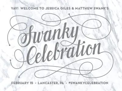 Swanky Celebration lettering typography vector
