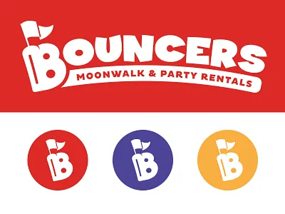 Bouncers b bounce flag kids logo moonwalk party