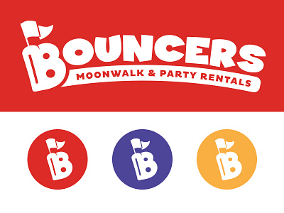 Bouncers b bounce flag kids logo moonwalk party