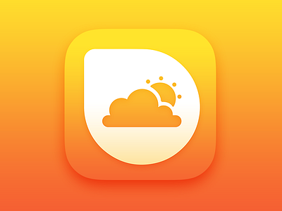 Upcoming weather app iOS icon app apple cloud flat gradient icon ios iphone minimal sun weather