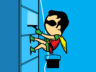 Part Time Job 020 - Window Cleaner batman chow hon lam dc comic jobs lol movie parody part time job pop culture robin witty