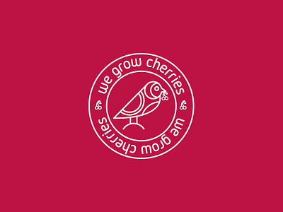 We grow cherries brand cherries design graphic grow idea identity lines logo we