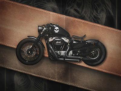 Motolinear #6 - Harley Davidson Nighster 1200 bobber design harleydavidson illustration modern moto motorcycle nightster photoshop sportster