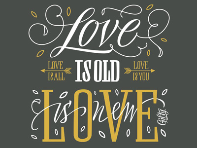 Love is old, love is new illustration lettering love vikavita