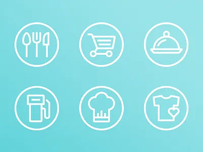 Life icons care chef cloche eat fabric food fuel icons outline shop t shirt white