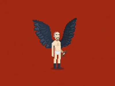 (The Unexpected Virtue of Ignorance) academy awards birdman illustration michael keaton movie of the year pixel art pixels riggan thompson wings