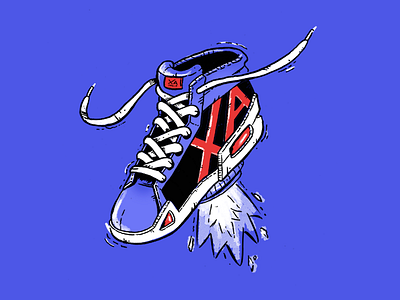 XspAce fly hand handdraw ink shoe