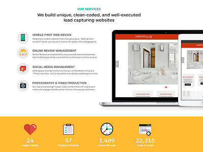 Services Section features icons services