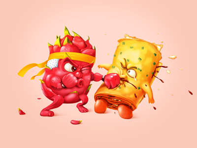 Pitaya VS rolls deformation of realism ui