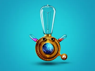 steampunk counter fluid icon illustration lamp mechanism photoshop steampunk