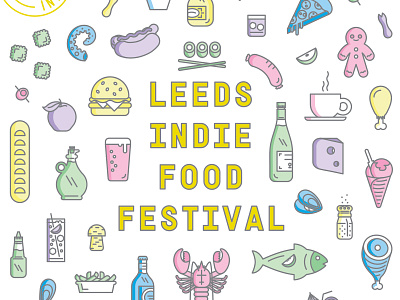 Leeds indie food branding colour design drink festival food icon illo illustration line streetfood