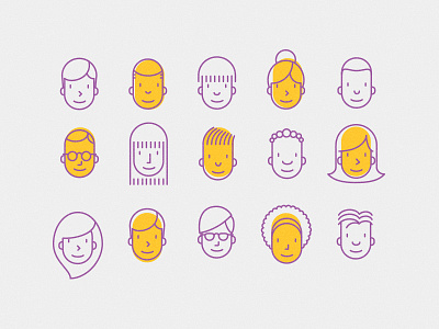 People flat design illustration motion simple line