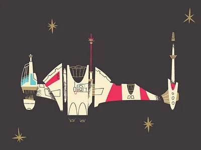 B-Wing Fighter art b wing illustration spaceship star wars