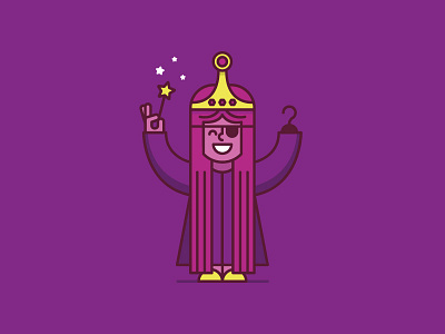 Pirate Princess character design illustration line pirate princess purple simple