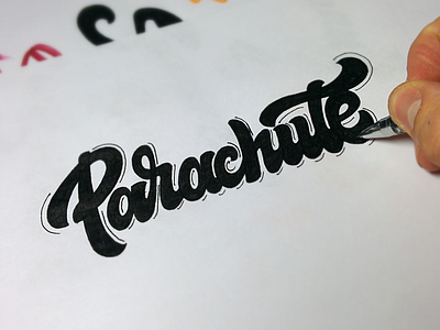 Parachute lettering calligraphy font lettering logotype pencil sketch type typography