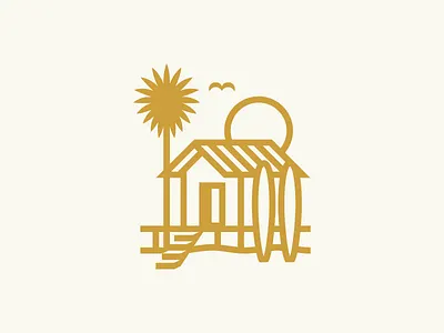 LBH - Surf Shack beach branding california hotel hut icon identity illustration logo rinker surf