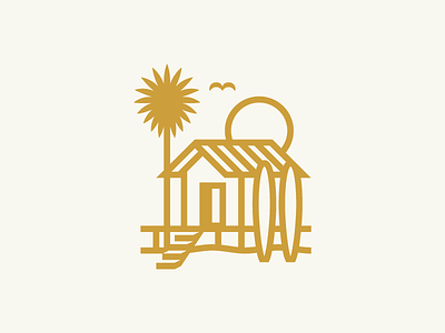 LBH - Surf Shack beach branding california hotel hut icon identity illustration logo rinker surf