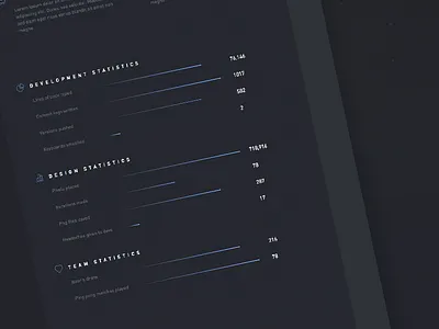 Nebula statistics section bar concept agency dark design din interface ui user web