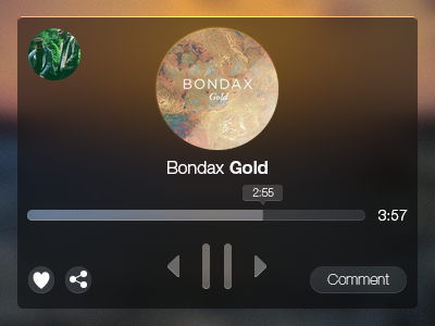 Audio Widget UI icons music player social streamline widget