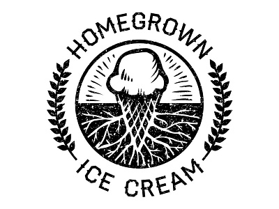 Homegrown Ice Cream logo - 2 cream design homegrown ice logo