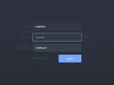 Log in form (Rebound) avenir dark form in interface log ui user