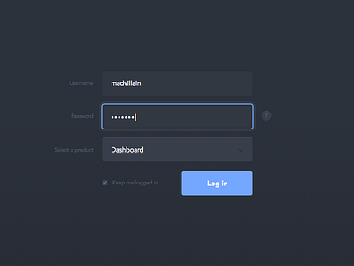 Log in form (Rebound) avenir dark form in interface log ui user