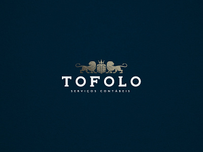 Tofolo - Accounting Services crown heraldic lion logo luxury shield slab serif type typography
