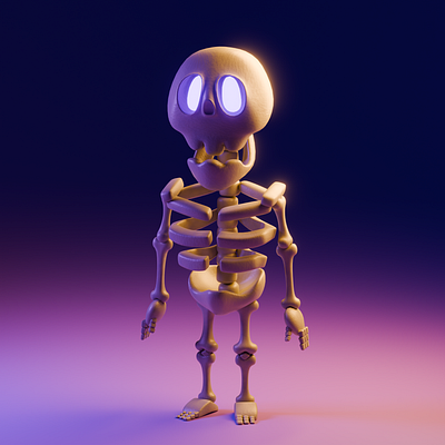 Spooky Skeleton 3d blender character halloween horror illustration spooky skeleton stylized