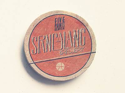 Spangalang wood coaster bar brewery coaster jazz logo logotype retro wood