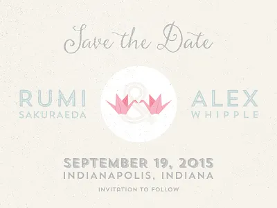 Save the Date crane graphic design invitation love origami paper paper crane save the date wedding
