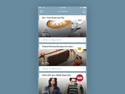 Coupons button card coupon app discount ios iphone ui ux