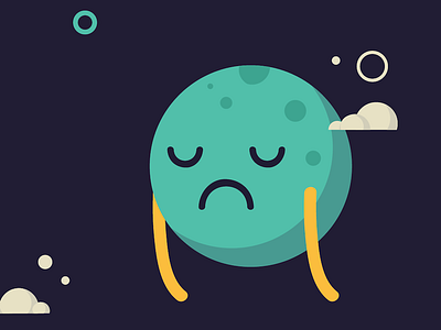 It's a sad sad world earth icon illustration planet sad space