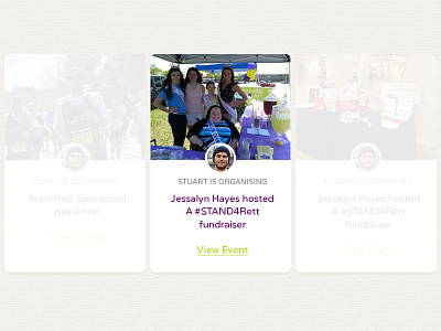 Rett UK Event Slider awareness charity design design direction events help responsive rett syndrome ui web design website